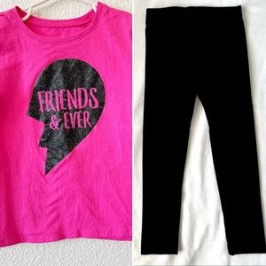 Cat & Jack/ Children’s Place Girl’s Matching Outfit BFF Pink/Black